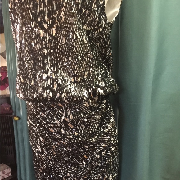 Rebecca Minkoff black and white sequined minidress - Picture 3 of 5
